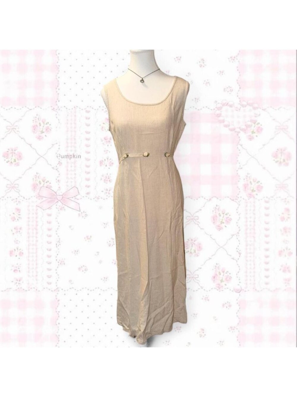 Northern traditions vintage cream linen dress with...